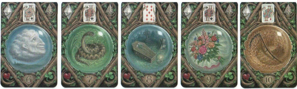 Магический оракул Ленорман (Кэйтлин Метьюз и Вирджиния Ли)  The Enchanted Lenormand Oracle: карты Тучи, Змея, Гроб, Коса, Букет